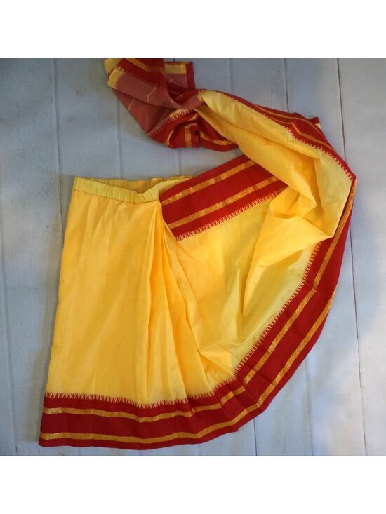 Unknown Other - Toddler traditional Madisar Yellow & Red Saree w/ Elastic Waistband - Size 20